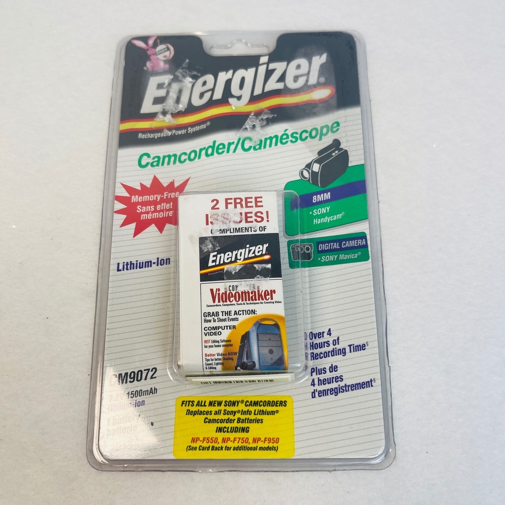 Energizer Camcorder Battery CM9072 Sony NP-F550 NP-F750 NP-F950 Lithium-Ion NEW